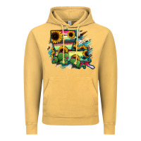 Vintage Mustard Louisiana Map Sunflower Cactus Serape Vintage Hoodie - RanaPortraitStore