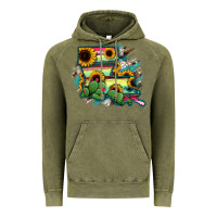Vintage Olive Louisiana Map Sunflower Cactus Serape Vintage Hoodie - RanaPortraitStore