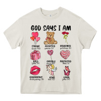 Cream god says i am valentine's day Heavy Core Tee - MaliasSmallBusiness
