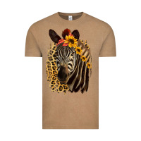 Zebra With Sunflowers Vintage Tee | Teevron