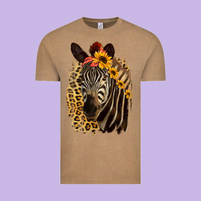 Zebra With Sunflowers Vintage Tee Designed By Bettercallsaul