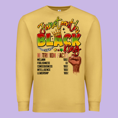 Juneteenth Black King Premium Sweatshirt Designed By Lillyallendesigns