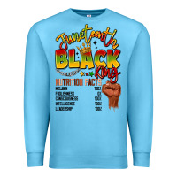 Ocean Blue juneteenth black king Premium Sweatshirt - LillyAllenDesigns