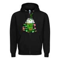 Black Western Cactus Cold Frappe Zipper Hoodie - FaDigitalArtStudio