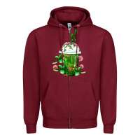 Burgundy Western Cactus Cold Frappe Zipper Hoodie - FaDigitalArtStudio