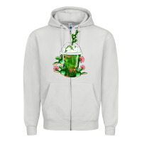 Dove Grey Western Cactus Cold Frappe Zipper Hoodie - FaDigitalArtStudio