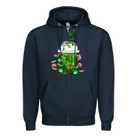 Navy Western Cactus Cold Frappe Zipper Hoodie - FaDigitalArtStudio