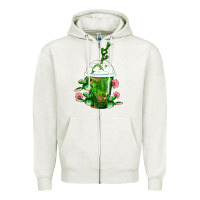 Oatmeal Heather Western Cactus Cold Frappe Zipper Hoodie - FaDigitalArtStudio