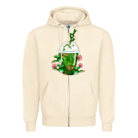 Sandshell Western Cactus Cold Frappe Zipper Hoodie - FaDigitalArtStudio