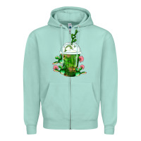 Seafoam Western Cactus Cold Frappe Zipper Hoodie - FaDigitalArtStudio