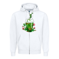 White Western Cactus Cold Frappe Zipper Hoodie - FaDigitalArtStudio