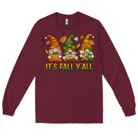 Burgundy It's Fall Y'all Long Sleeve Tee - texasbilliewilder
