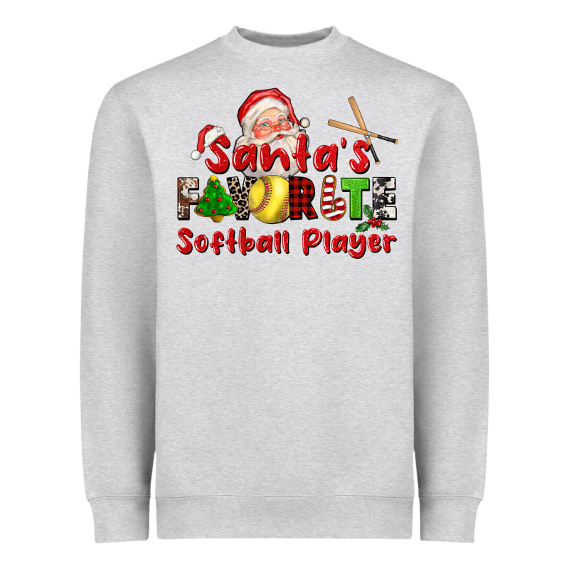 Santas Favorite Softball Player Heavyweight Sweatshirt by CowGirlArtShop | Teevron
