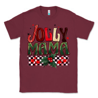Burgundy Christmas jolly mama Classic Tee - BarkalooDesign
