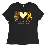 Peace Love Cure Bone Cancer Ladies Tee | Teevron