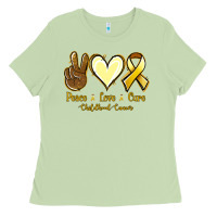 Matcha Peace love cure Bone Cancer Ladies Tee - NancyCooperArtShop