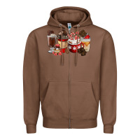 Chestnut Chocolate Love Coffee Cups Zipper Hoodie - FaDigitalArtStudio