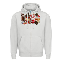 Dove Grey Chocolate Love Coffee Cups Zipper Hoodie - FaDigitalArtStudio