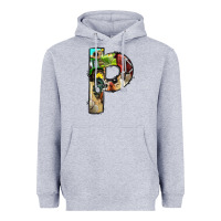 Heather Grey farm life alphabet lowercase letters p Heavyweight Hoodie - BundleAndBundleShop