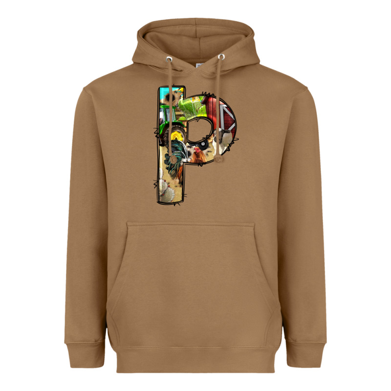 Farm Life Alphabet Lowercase Letters P Heavyweight Hoodie by BundleAndBundleShop | Teevron