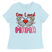 Baby Blue one loved mama Ladies Tee - MaliasSmallBusiness