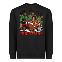 Black holy cow its christmas Heavyweight Sweatshirt - CowGirlArtShop