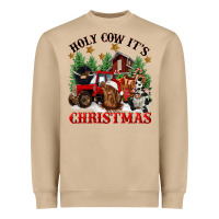 Mushroom holy cow its christmas Heavyweight Sweatshirt - CowGirlArtShop