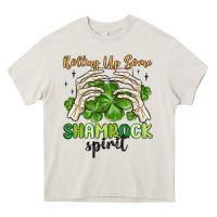 Cream rolling up some shamrock spirit Heavy Core Tee - MaliasSmallBusiness