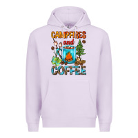 Lilac Campfires And Coffee Camping Coffee Premium Hoodie - FaDigitalArtStudio