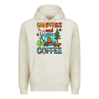 Oatmeal Heather Campfires And Coffee Camping Coffee Premium Hoodie - FaDigitalArtStudio