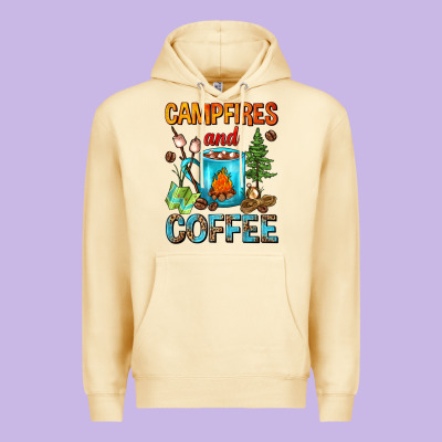 Campfires And Coffee Camping Coffee Premium Hoodie Designed By Fadigitalartstudio