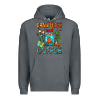 Rock Campfires And Coffee Camping Coffee Premium Hoodie - FaDigitalArtStudio