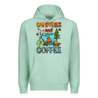 Seafoam Campfires And Coffee Camping Coffee Premium Hoodie - FaDigitalArtStudio
