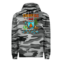 Slate Camo Campfires And Coffee Camping Coffee Premium Hoodie - FaDigitalArtStudio