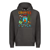 Smoke Campfires And Coffee Camping Coffee Premium Hoodie - FaDigitalArtStudio