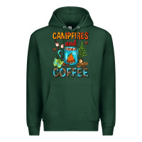 Sports Green Campfires And Coffee Camping Coffee Premium Hoodie - FaDigitalArtStudio