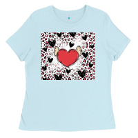 Baby Blue valentine's day hearts Ladies Tee - MaliasSmallBusiness