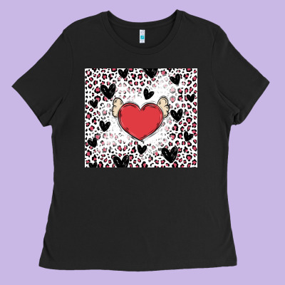 Valentine's Day Hearts Ladies Tee Designed By Maliassmallbusiness