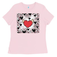 Bubblegum Pink valentine's day hearts Ladies Tee - MaliasSmallBusiness