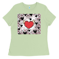 Matcha valentine's day hearts Ladies Tee - MaliasSmallBusiness