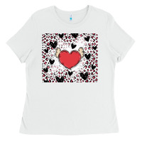 White valentine's day hearts Ladies Tee - MaliasSmallBusiness