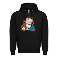 Baseball Frappe Coffee Zipper Hoodie | Teevron