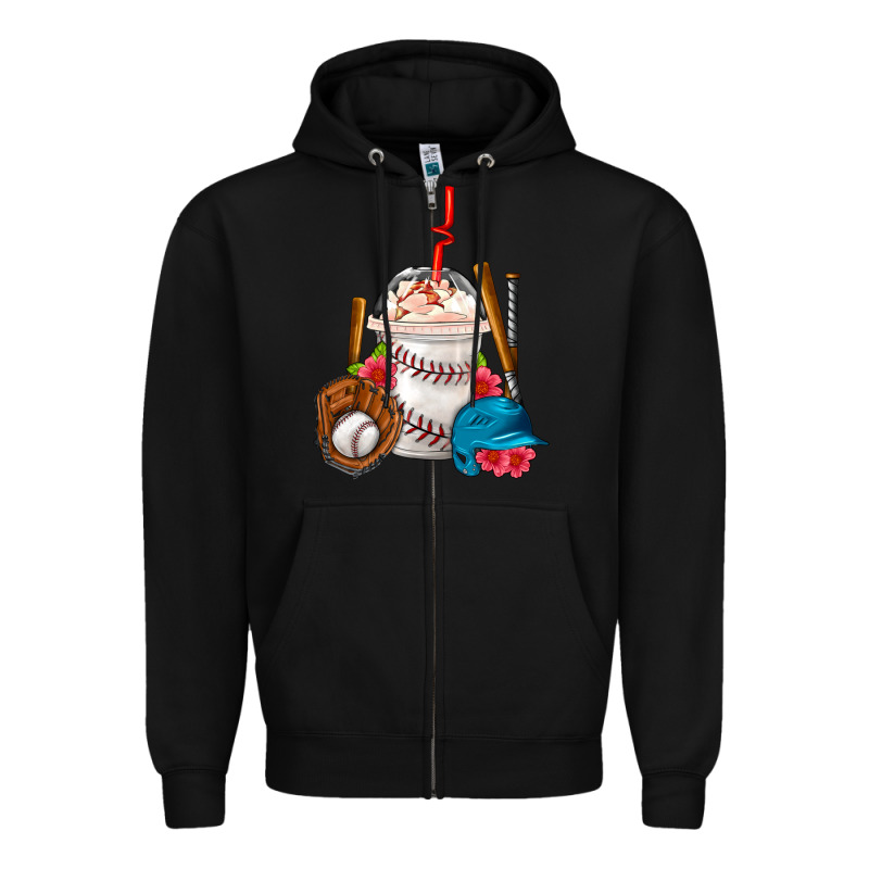 Baseball Frappe Coffee Zipper Hoodie by FaDigitalArtStudio | Teevron