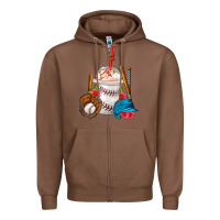 Chestnut Baseball Frappe Coffee Zipper Hoodie - FaDigitalArtStudio