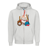 Dove Grey Baseball Frappe Coffee Zipper Hoodie - FaDigitalArtStudio