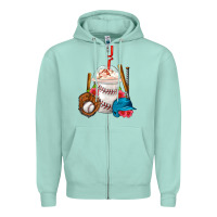 Seafoam Baseball Frappe Coffee Zipper Hoodie - FaDigitalArtStudio