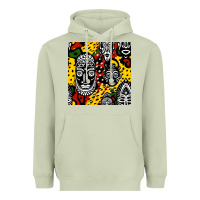 Matcha african masks colorful seamless pattern Heavyweight Hoodie - BundleAndBundleShop