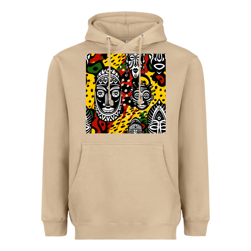 African Masks Colorful Seamless Pattern Heavyweight Hoodie by BundleAndBundleShop | Teevron