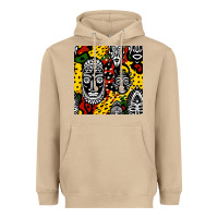 Mushroom african masks colorful seamless pattern Heavyweight Hoodie - BundleAndBundleShop