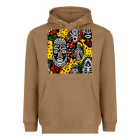 Toasted Coconut african masks colorful seamless pattern Heavyweight Hoodie - BundleAndBundleShop